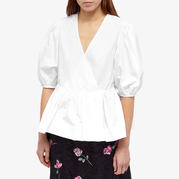 GANNI White Wrap Blouse - Picture 5 of 6